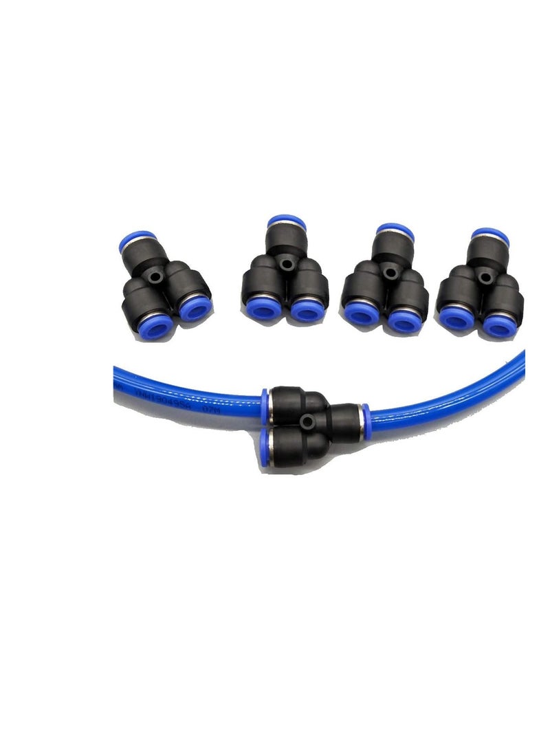 PU Pipe & Fittings Polyurethane | Pneumatic Pipe Push in to Connect Fittings (Y Connector - Pack of 5, 10mm)