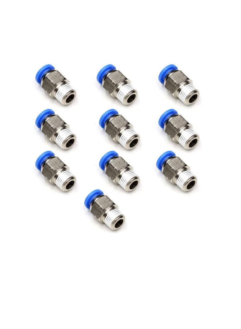 PU Pipe & Fittings Polyurethane Pneumatic Pipe Push in to Connect Fittings Male Socket Pack of 5 6mmx1/2