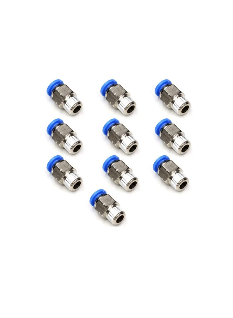 PU Pipe & Fittings Polyurethane Pneumatic Pipe Push in to Connect Fittings Male Socket Pack of 5 6mmx1/2