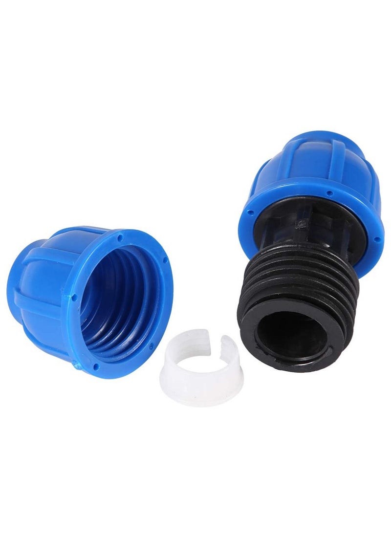 Water Pipe Connector, 5 Pcs PE Plastic 20 mm to 20 mm Straight Pipe Connection Adapter, Quick Connect Hose End Connector Kit for Water Gun and Pipe