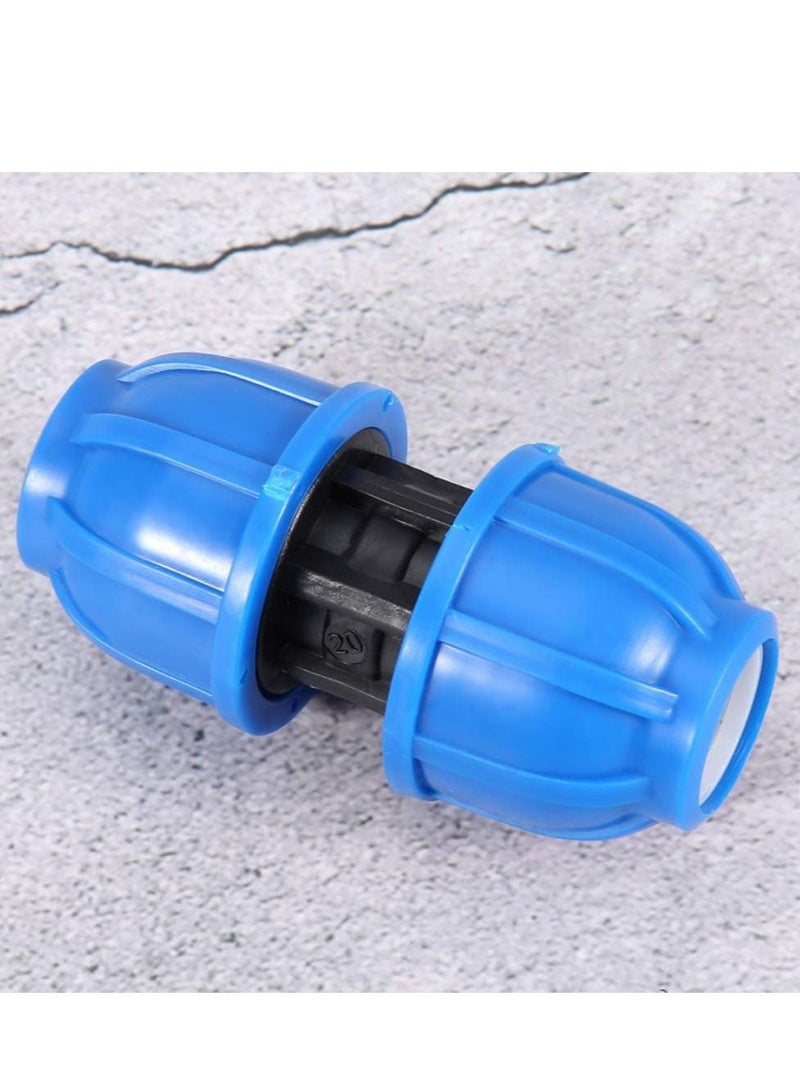 Water Pipe Connector, 5 Pcs PE Plastic 20 mm to 20 mm Straight Pipe Connection Adapter, Quick Connect Hose End Connector Kit for Water Gun and Pipe