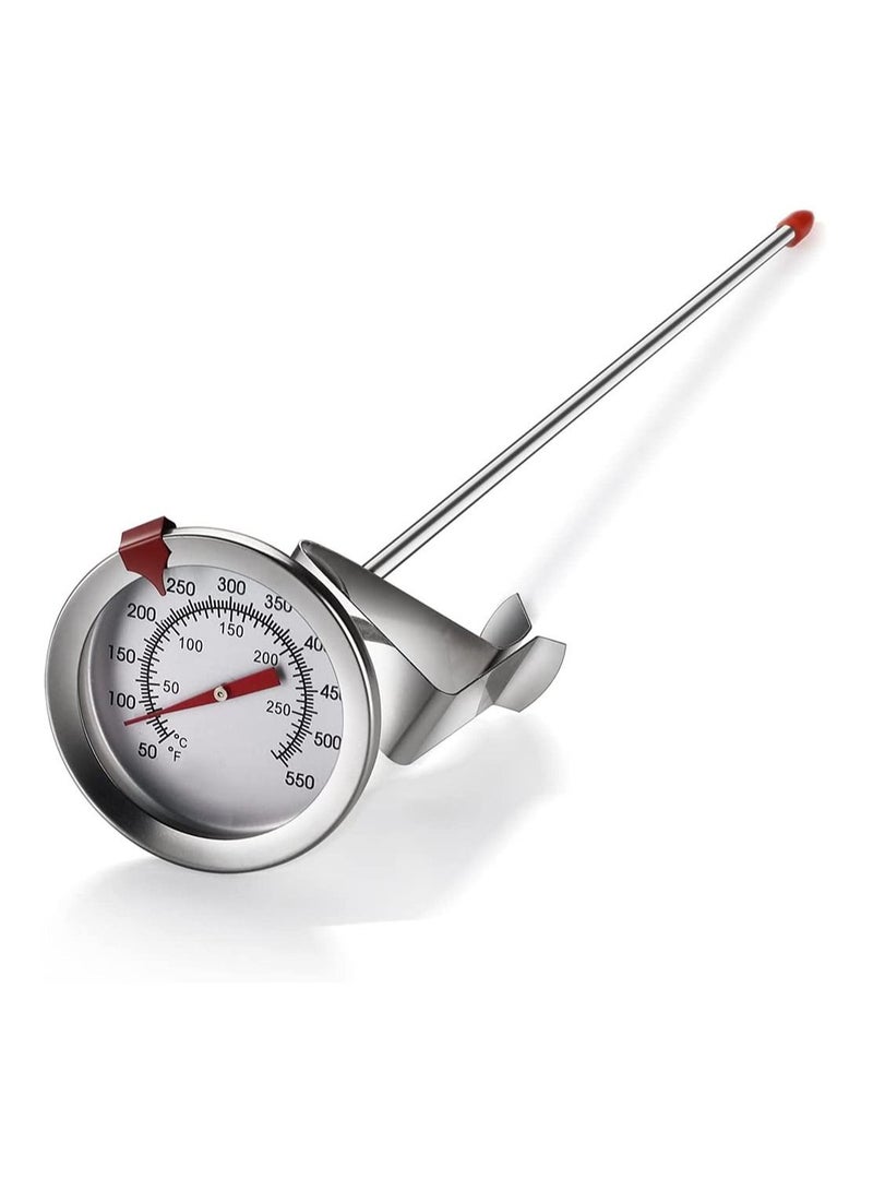 Deep Fry Thermometer with Instant Read Dial 12 Inch Stainless Steel Stem Best for Turkey BBQ Tall Pots Beef Lamb Meat Food Cooking