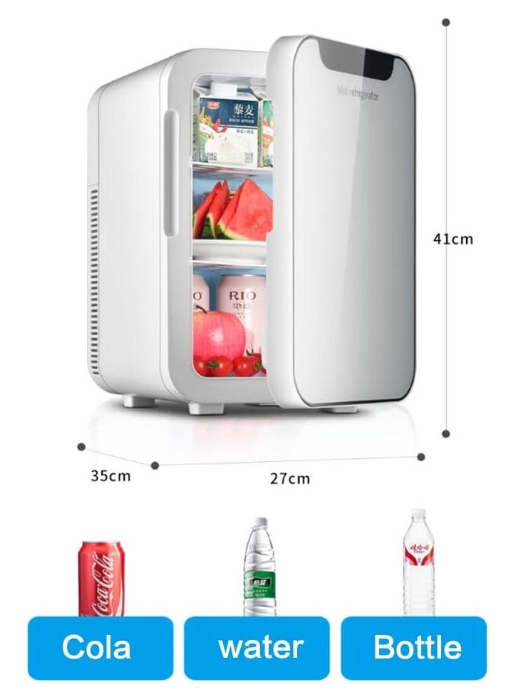 20L Mini Fridge, 24-Can Travel Refrigerator, AC/DC12V Portable Thermoelectric Cooler and Warmer for Office, Food, Drinks, Skincare, Milk, Car