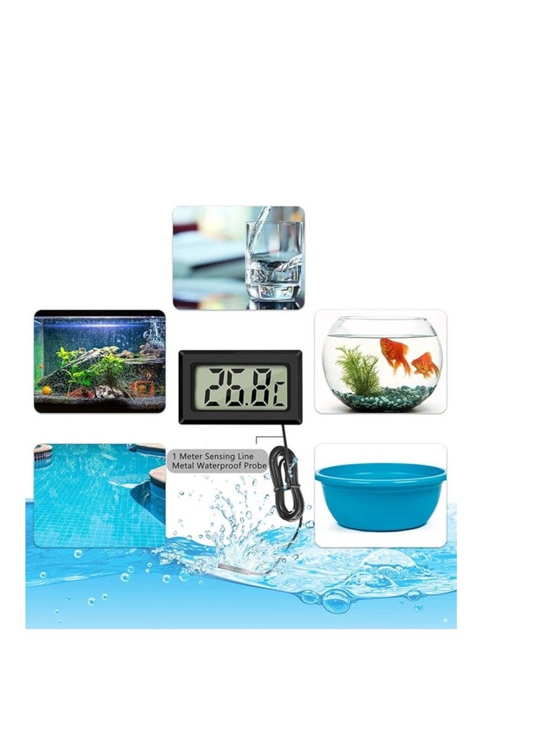 4Pcs Digital LCD Refrigerator Thermometer Black