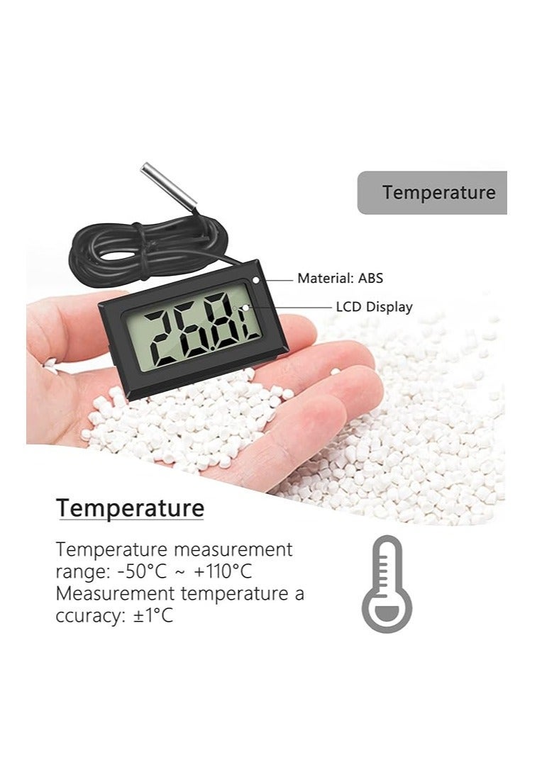 4Pcs Digital LCD Refrigerator Thermometer Black