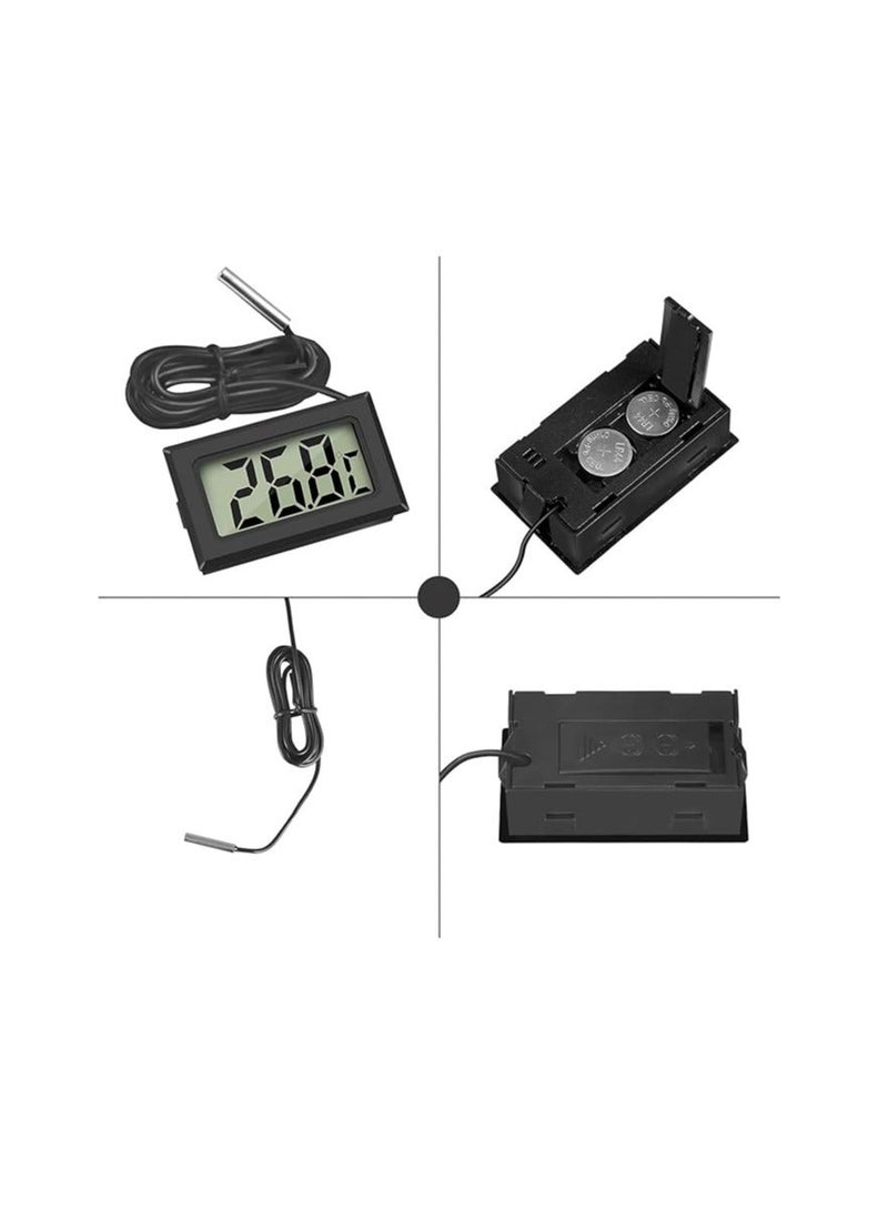 4Pcs Digital LCD Refrigerator Thermometer Black