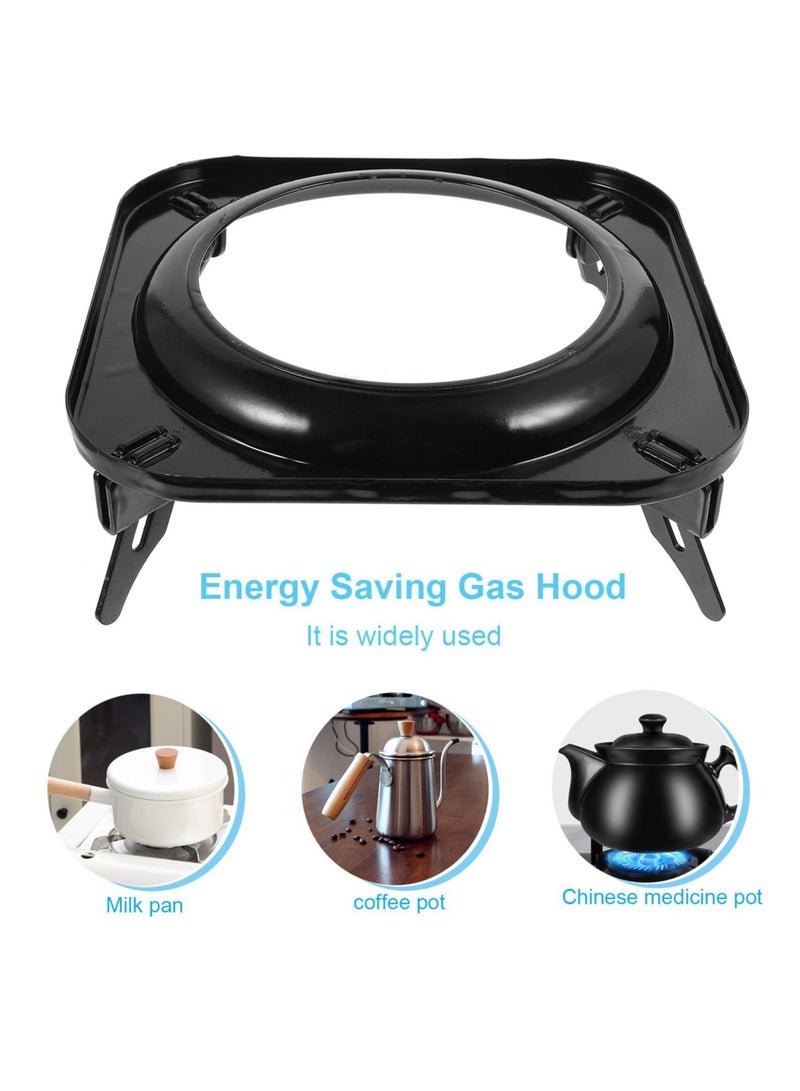 Steel Wok Rack Ring Cast Iron Stove Trivets Cooktop Range Pan Holder Stand Milk Pot Burner Grate for Gas Hob Compatible with Most (7.5 Inch Black)