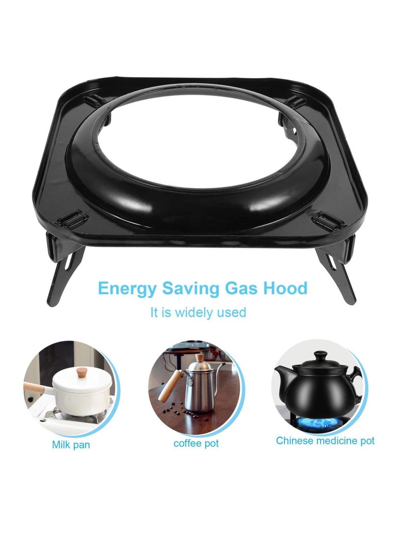 Steel Wok Rack Ring Cast Iron Stove Trivets Cooktop Range Pan Holder Stand Milk Pot Burner Grate for Gas Hob Compatible with Most (7.5 Inch Black)
