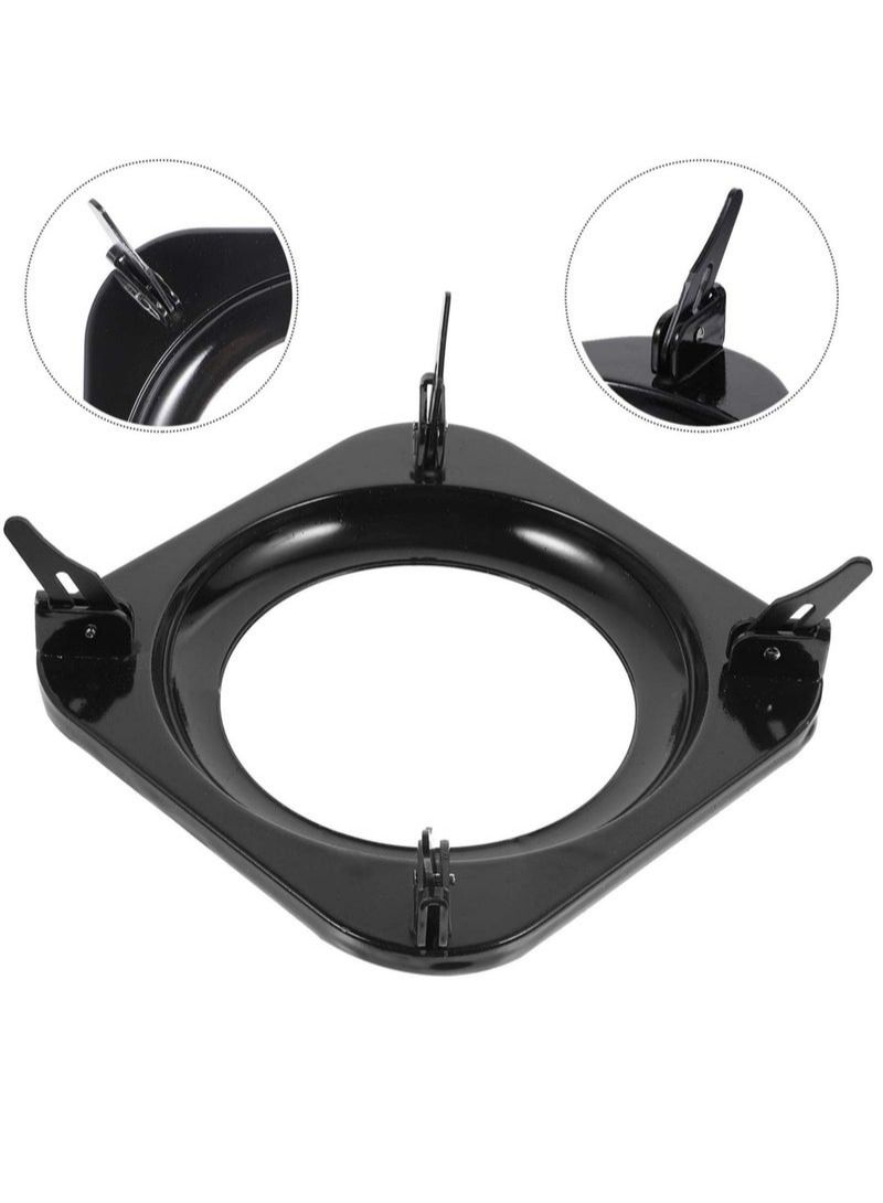 Steel Wok Rack Ring Cast Iron Stove Trivets Cooktop Range Pan Holder Stand Milk Pot Burner Grate for Gas Hob Compatible with Most (7.5 Inch Black)