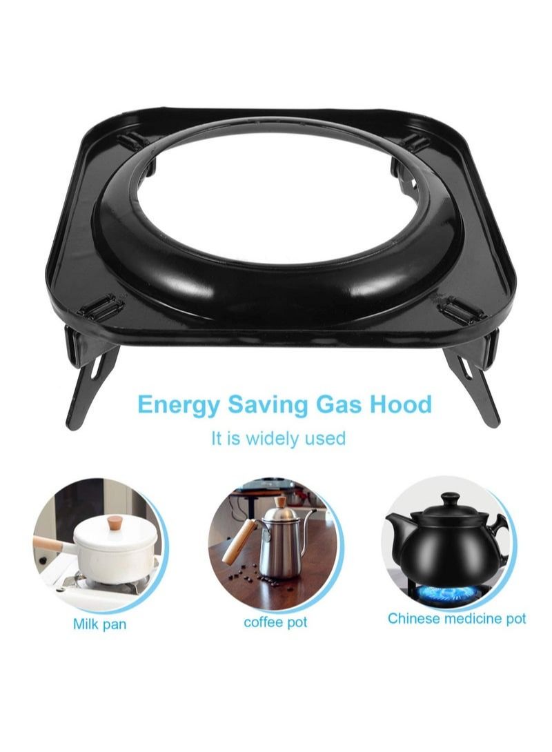 Steel Wok Rack Ring Cast Iron Stove Trivets Cooktop Range Pan Holder Stand Milk Pot Burner Grate for Gas Hob Compatible with Most (7.5 Inch Black)