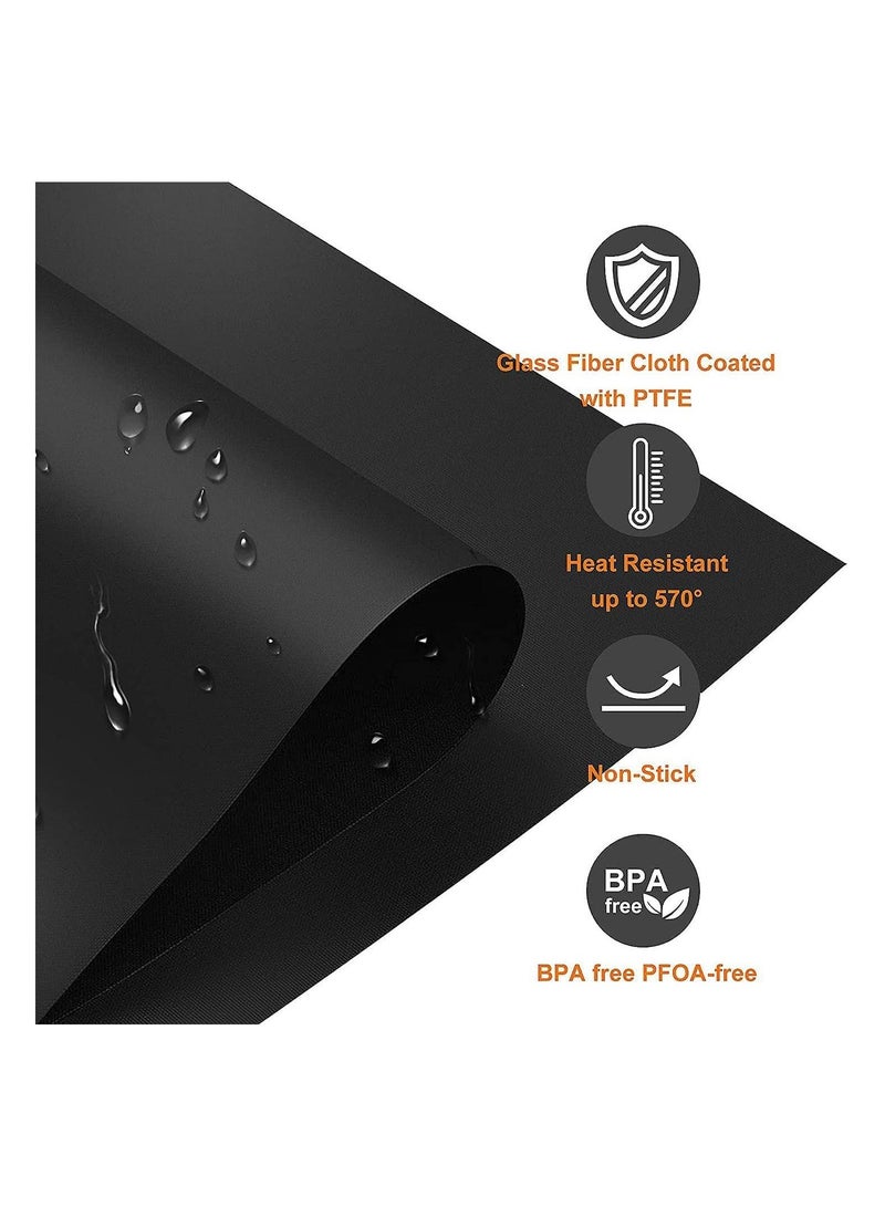 Stove Burner Covers for Samsung Gas Range, Non-Stick Reusable Liners, Easy to Clean, Washable Top Heat Resistant Pad, Double Thickness Stovetop Protector (0.4 mm Thick, Black)