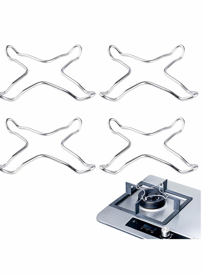 Gas Ring Trivet Reducer Stove Top Hob Cooker Heat Simmer Coffee Pots Cafetiere Espresso Makers Pans Stainless Steel Kitchen Utensil 4 Pieces