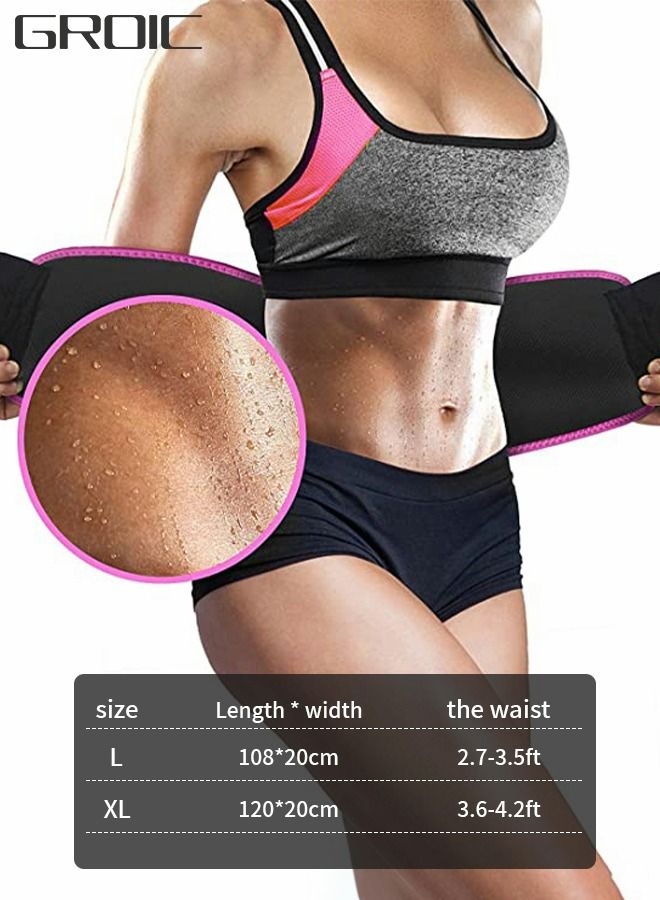 Waist Trimmer Belt for Women Wrap Waist Trainer Sauna Belt Tummy Toner Low Back and Lumbar Support with Sauna Suit Effect