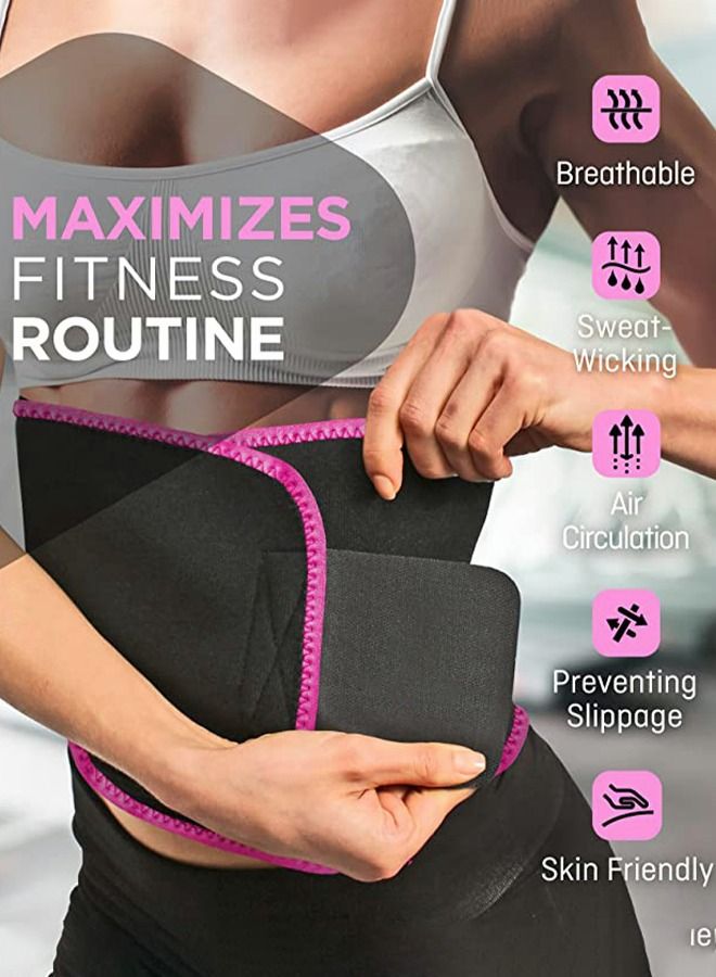 Waist Trimmer Belt for Women Wrap Waist Trainer Sauna Belt Tummy Toner Low Back and Lumbar Support with Sauna Suit Effect