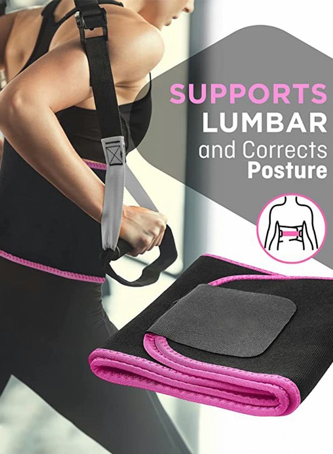 Waist Trimmer Belt for Women Wrap Waist Trainer Sauna Belt Tummy Toner Low Back and Lumbar Support with Sauna Suit Effect