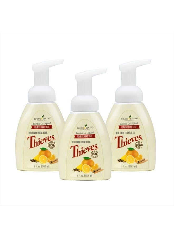 Thieves Foaming Hand Soap - Cleansing and Refreshing - 3-Pack (8 fl oz Each) - Plant-derived Ingredients - Powerful Moisturizers - Gentle on Hands
