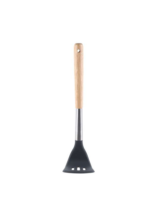 Silicone Black Potato Smasher with Oak Wood Handle