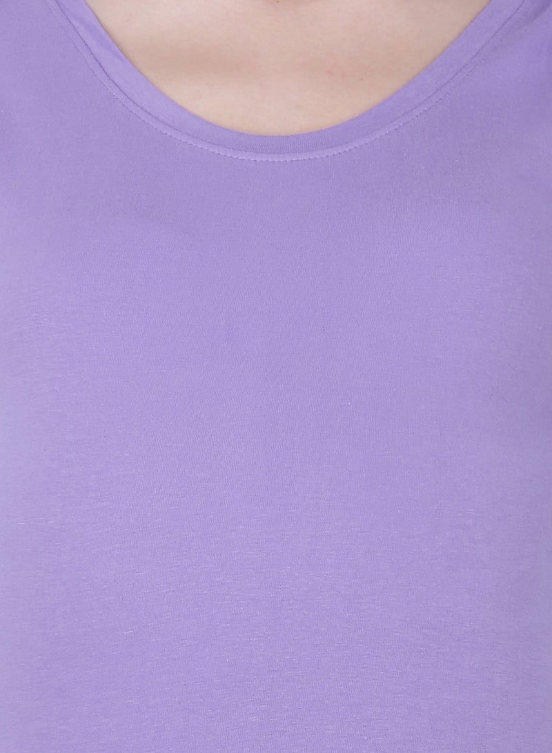 Polo Maternity Top With Lace Purple