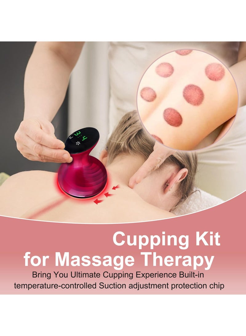 Electric Cupping Therapy Set, Smart Cupping Massager Machine, Cellulite Massager, Gua Sha Scraping Massage Tool with 9 Levels Temperature & Suction for Back Body Muscle Pain targeted Relief