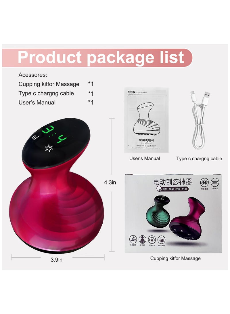 Electric Cupping Therapy Set, Smart Cupping Massager Machine, Cellulite Massager, Gua Sha Scraping Massage Tool with 9 Levels Temperature & Suction for Back Body Muscle Pain targeted Relief