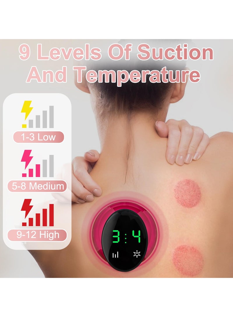 Electric Cupping Therapy Set, Smart Cupping Massager Machine, Cellulite Massager, Gua Sha Scraping Massage Tool with 9 Levels Temperature & Suction for Back Body Muscle Pain targeted Relief
