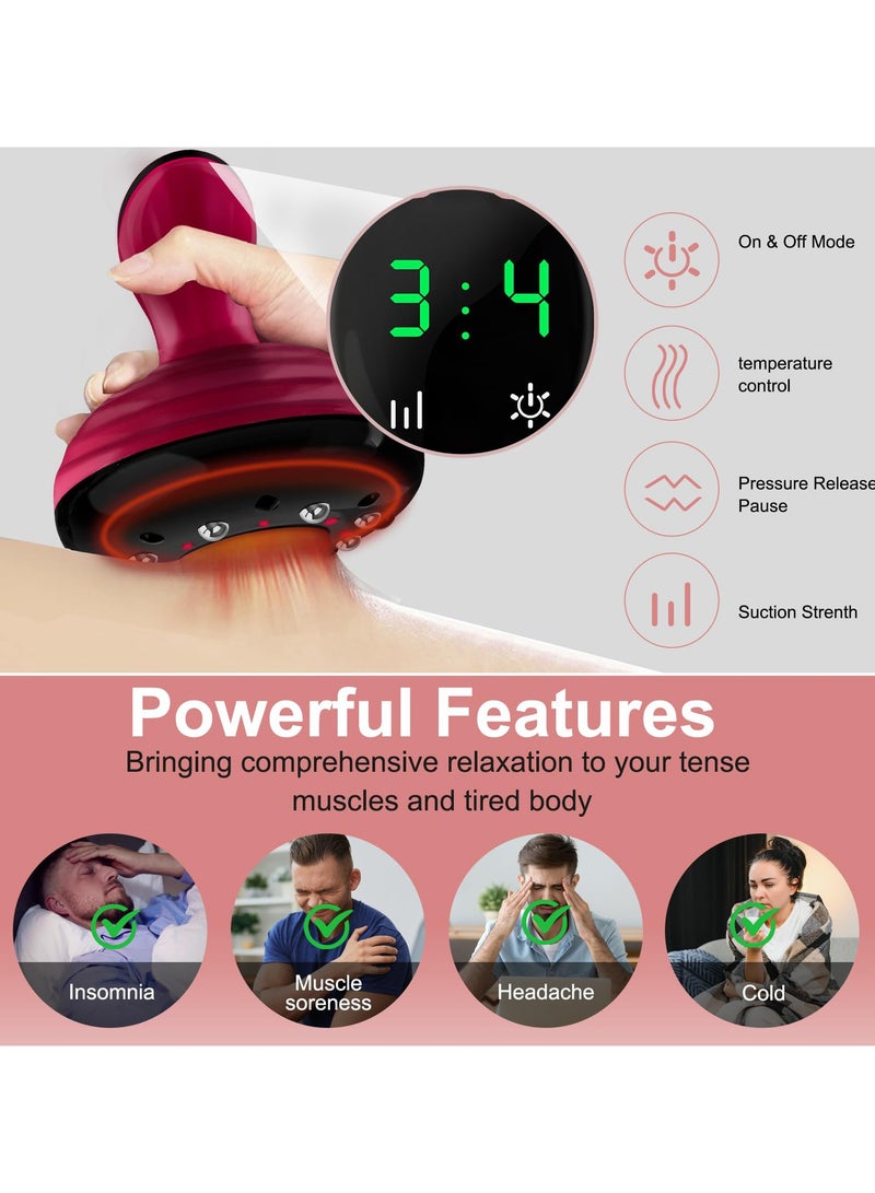 Electric Cupping Therapy Set, Smart Cupping Massager Machine, Cellulite Massager, Gua Sha Scraping Massage Tool with 9 Levels Temperature & Suction for Back Body Muscle Pain targeted Relief