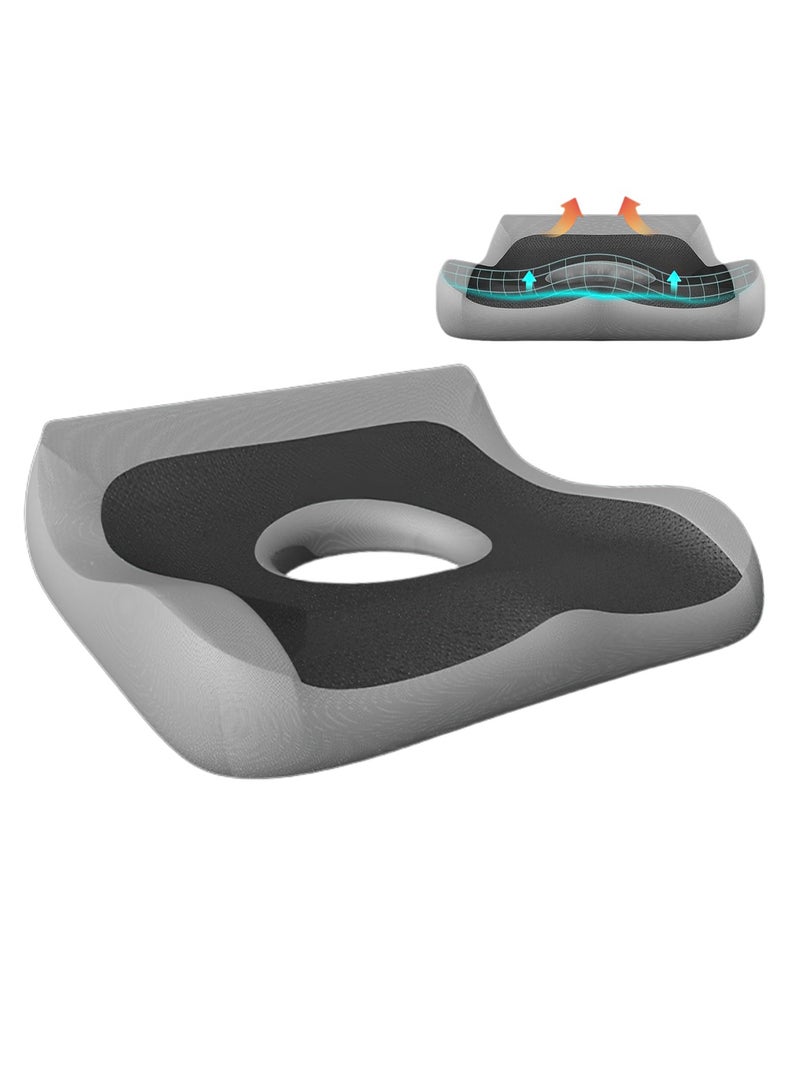 Donut Pillow Hemorrhoid Tailbone Cushion, Memory Foam Cushion for Long Sitting, Office Chair Cushion to Relieve Sciatica, Hemorrhoid Pillow Cushion for Tailbone Pain