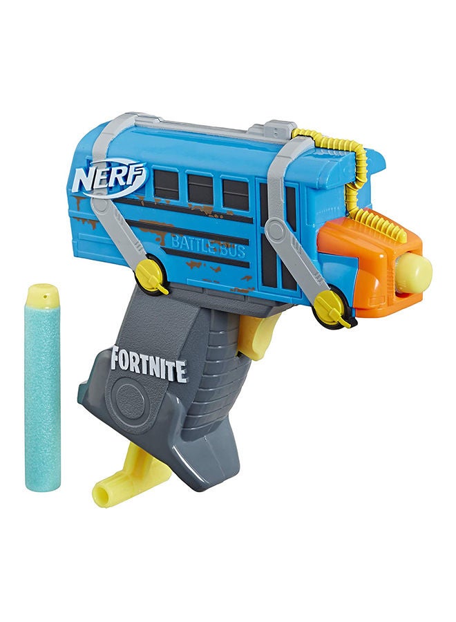 Fortnite Micro Battle Bus Nerf Microshots Dart-Firing Toy Blaster And 2 Official Nerf Elite Darts 1.75x6.5x8.5inch