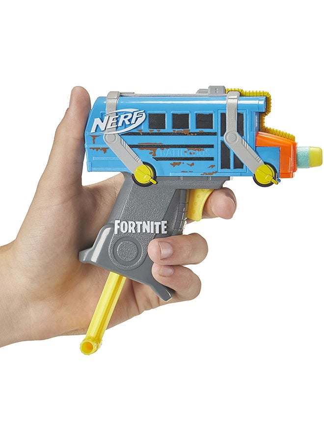 Fortnite Micro Battle Bus Nerf Microshots Dart-Firing Toy Blaster And 2 Official Nerf Elite Darts 1.75x6.5x8.5inch