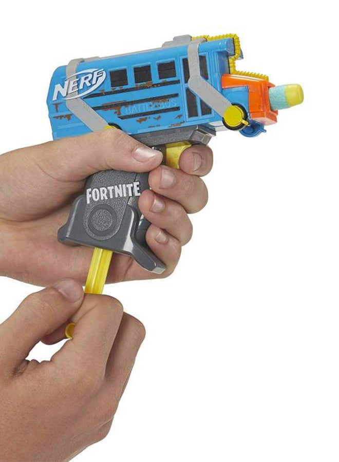 Fortnite Micro Battle Bus Nerf Microshots Dart-Firing Toy Blaster And 2 Official Nerf Elite Darts 1.75x6.5x8.5inch