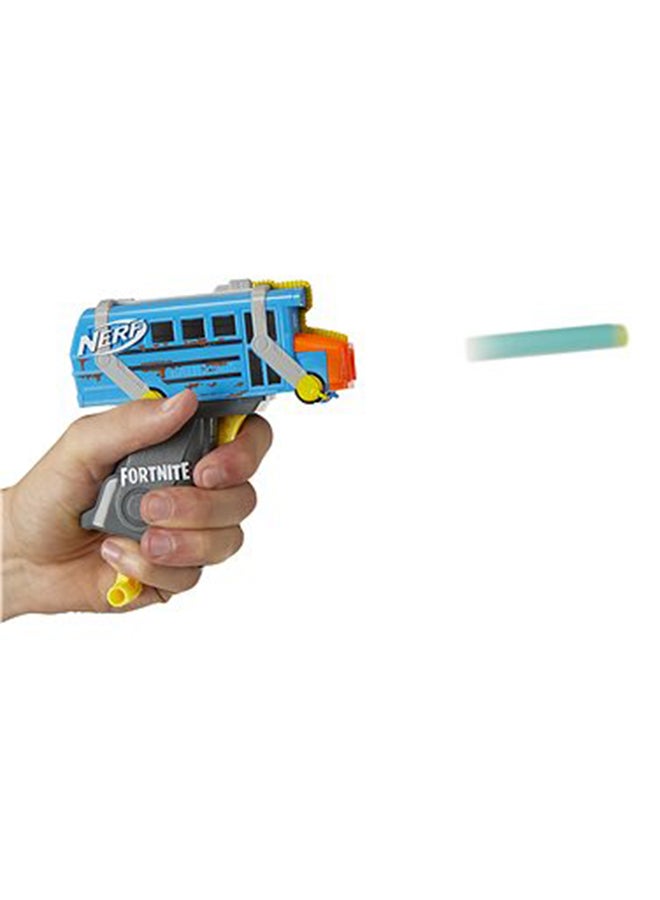 Fortnite Micro Battle Bus Nerf Microshots Dart-Firing Toy Blaster And 2 Official Nerf Elite Darts 1.75x6.5x8.5inch