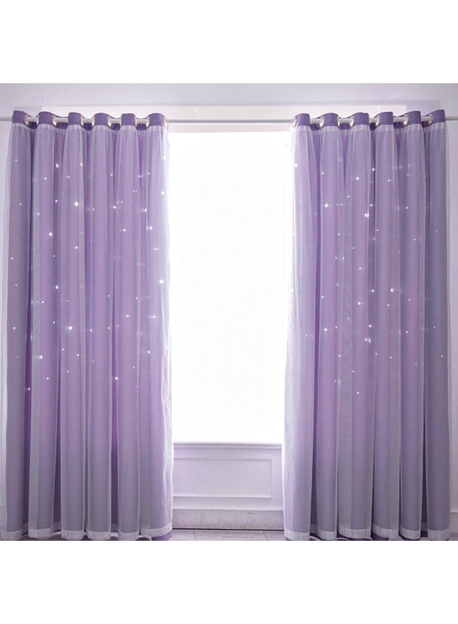 Blackout Curtains, Decorative Thread Foil Blackout Curtains, Thermal Insulated Room Darkening Curtains for Bedroom Living Room