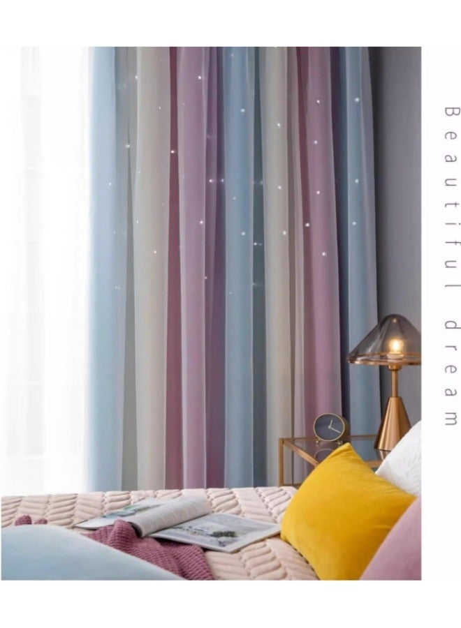 Fabric Nation Blackout Curtains Thermal Insulated Bedroom Curtains for Living Room 100x200cm