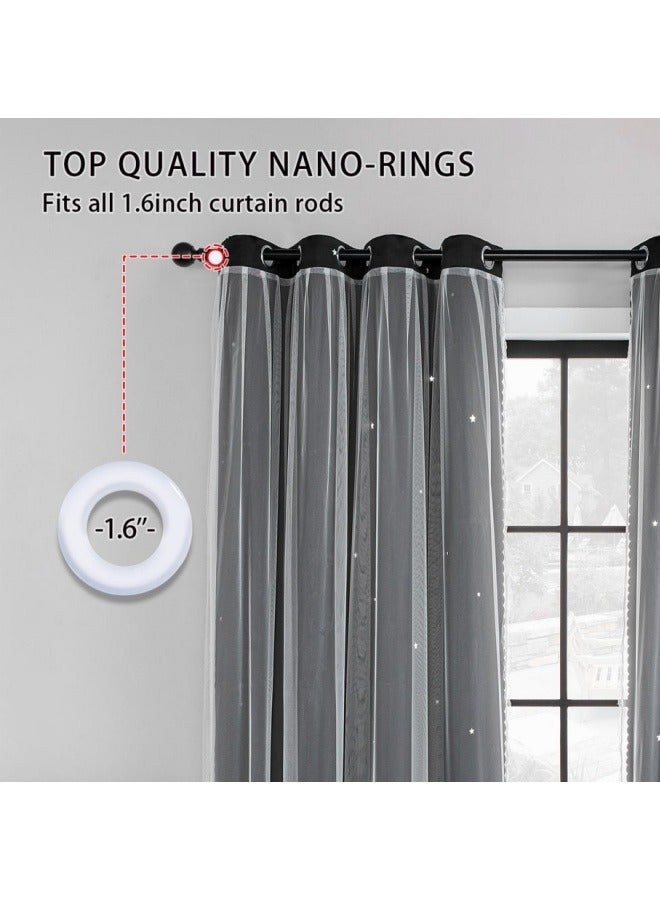 Blackout Curtains, Decorative Thread Foil Blackout Curtains, Thermal Insulated Room Darkening Curtains for Bedroom Living Room