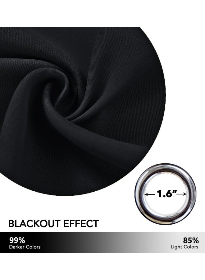 Halloween Soundproof Thermal Insulated Blackout Curtain Thermal Insulated Solid Grommet Room Darkening Drape for Dining Room Single Panel 42 inches by 84 inch Black