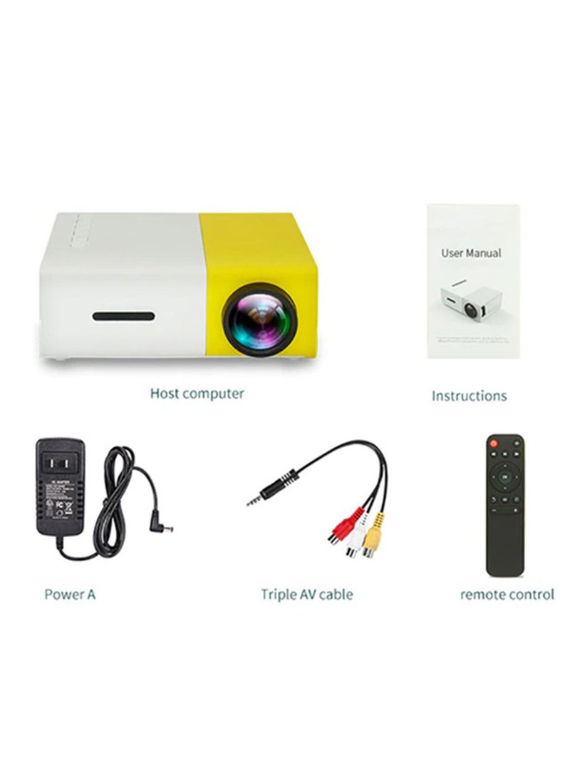 Mini Entertainment Projector LED Light LCD Type Display With Built-In Speaker For Sony PS4 Xbox 1080P HDMI USB Audio Portable Home Media Video Player Yellow