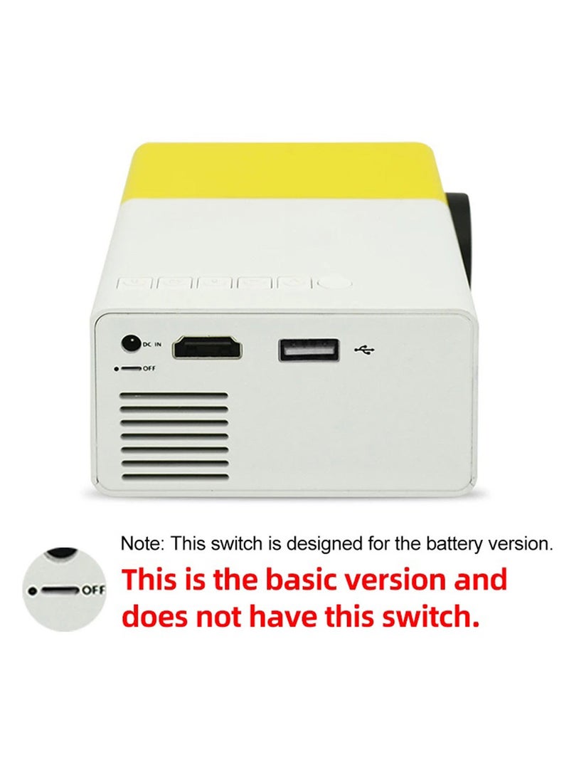 Mini Entertainment Projector LED Light LCD Type Display With Built-In Speaker For Sony PS4 Xbox 1080P HDMI USB Audio Portable Home Media Video Player Yellow