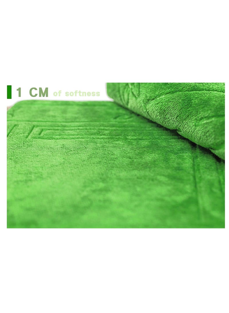 2 In 1 Foldable Prayer Mat With Backrest and Storage Pocket Light Green 108x53cm