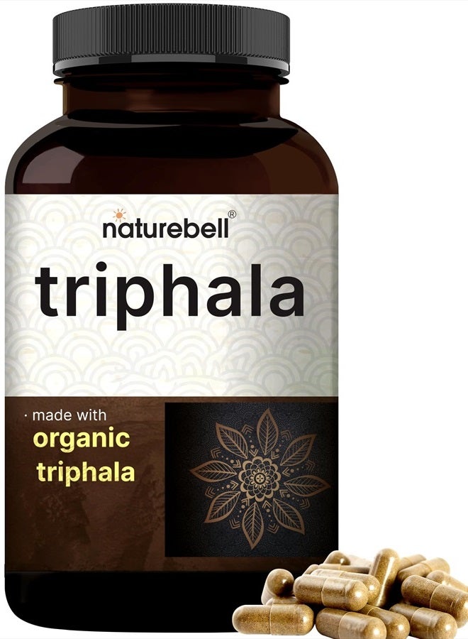 Triphala Capsules Supplement, 1,500mg Per Serving | Made with Organic Amla, Bibhitaki, Haritaki Fruit Powder – Supports Digestive Health – Double Strength, Non-GMO