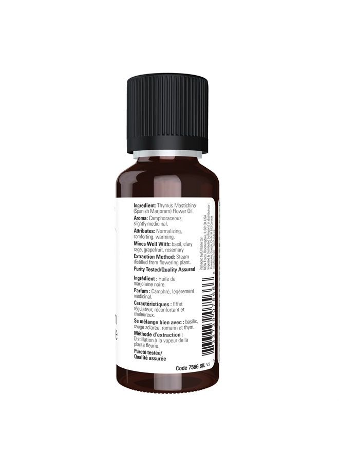 Essential Oils, Marjoram Oil, Normalizing Aromatherapy Scent, Cold Pressed, 100% Pure, Vegan, Child Resistant Cap, 1-Ounce