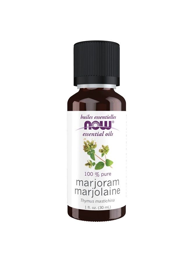 Essential Oils, Marjoram Oil, Normalizing Aromatherapy Scent, Cold Pressed, 100% Pure, Vegan, Child Resistant Cap, 1-Ounce
