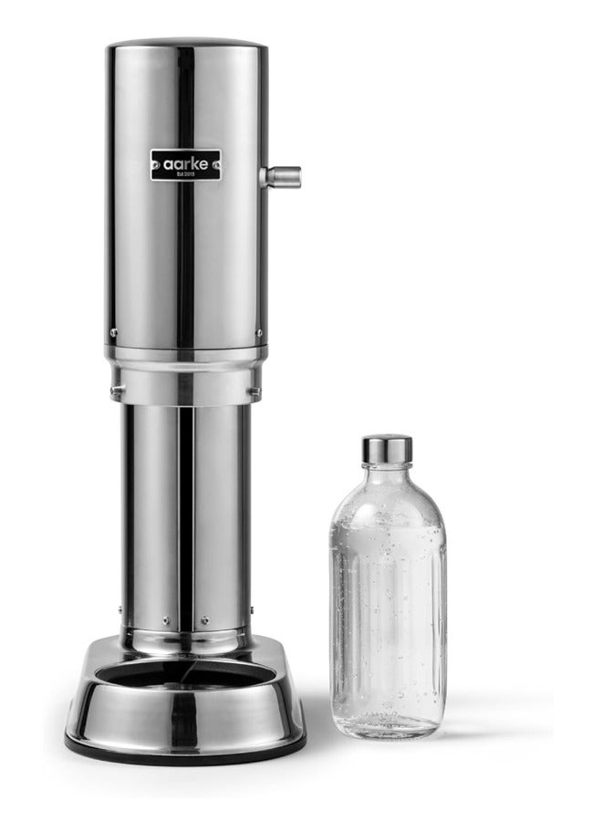 Aarke Carbonator Pro Steel with Glass Bottle sparkling water maker in stainless steel