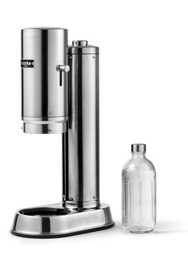 Aarke Carbonator Pro Steel with Glass Bottle sparkling water maker in stainless steel