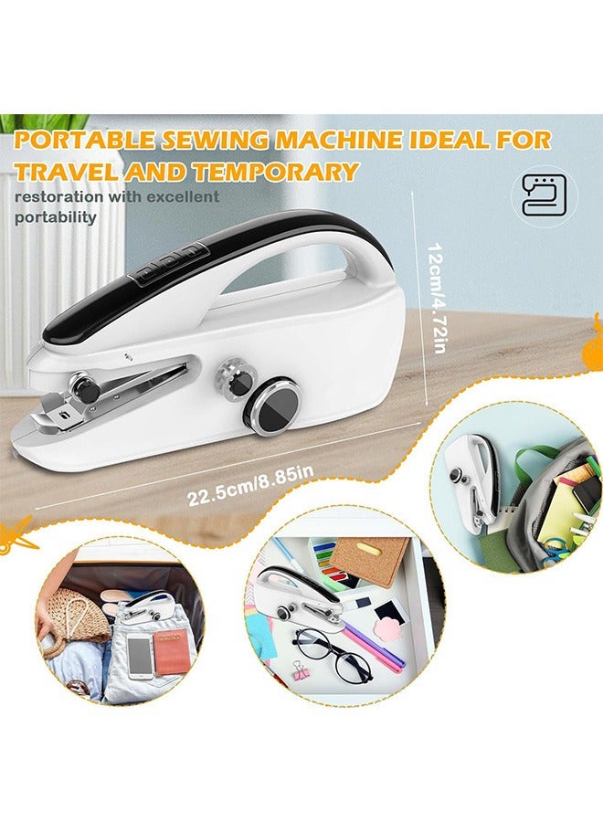 Handheld Sewing Machine, Mini Sewing Machine, Battery Operated Stitching Machine with USB Cable, Easy to Use and Fast Stitch Electric Sewing Machine for Beginners, Suitable for DIY, Home, Travel