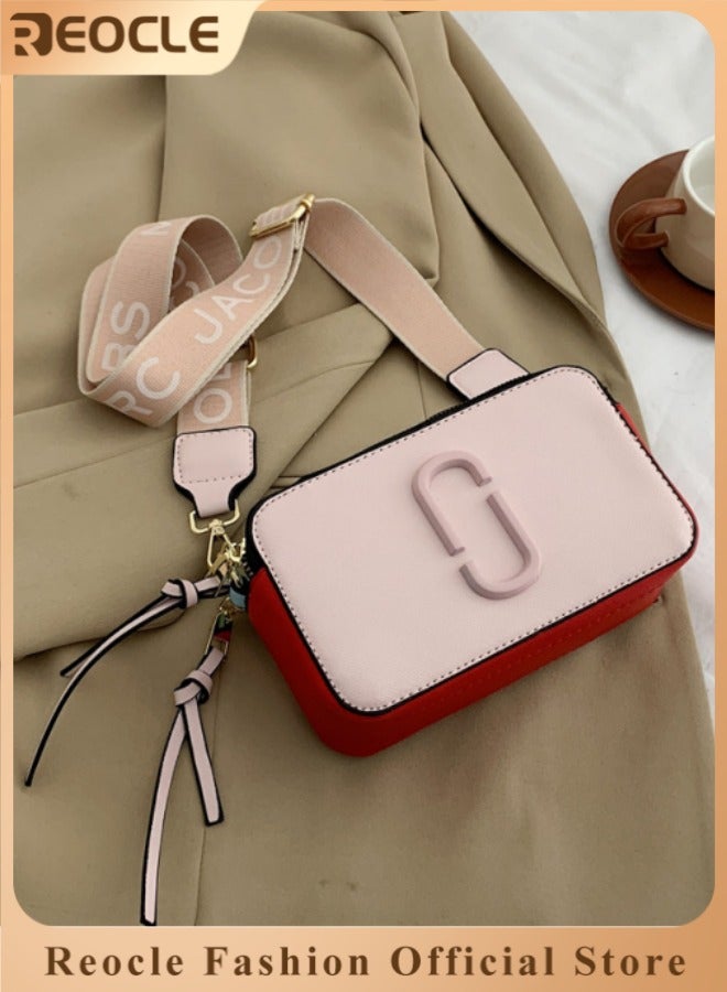 Women's Crossbody Bag Shoulder Bag with Adjustable Wide Strap Square Camera Crossbody Purse HandBag Simple Trendy Small Shoulder Bag