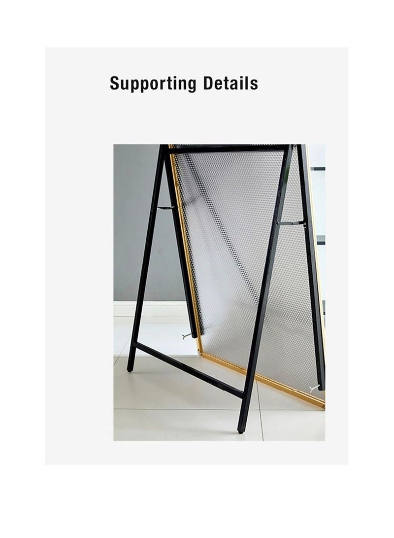 Full Length Mirror Arch Frame with Floor Stand Wrought Iron Full Length Mirror 60x180cm