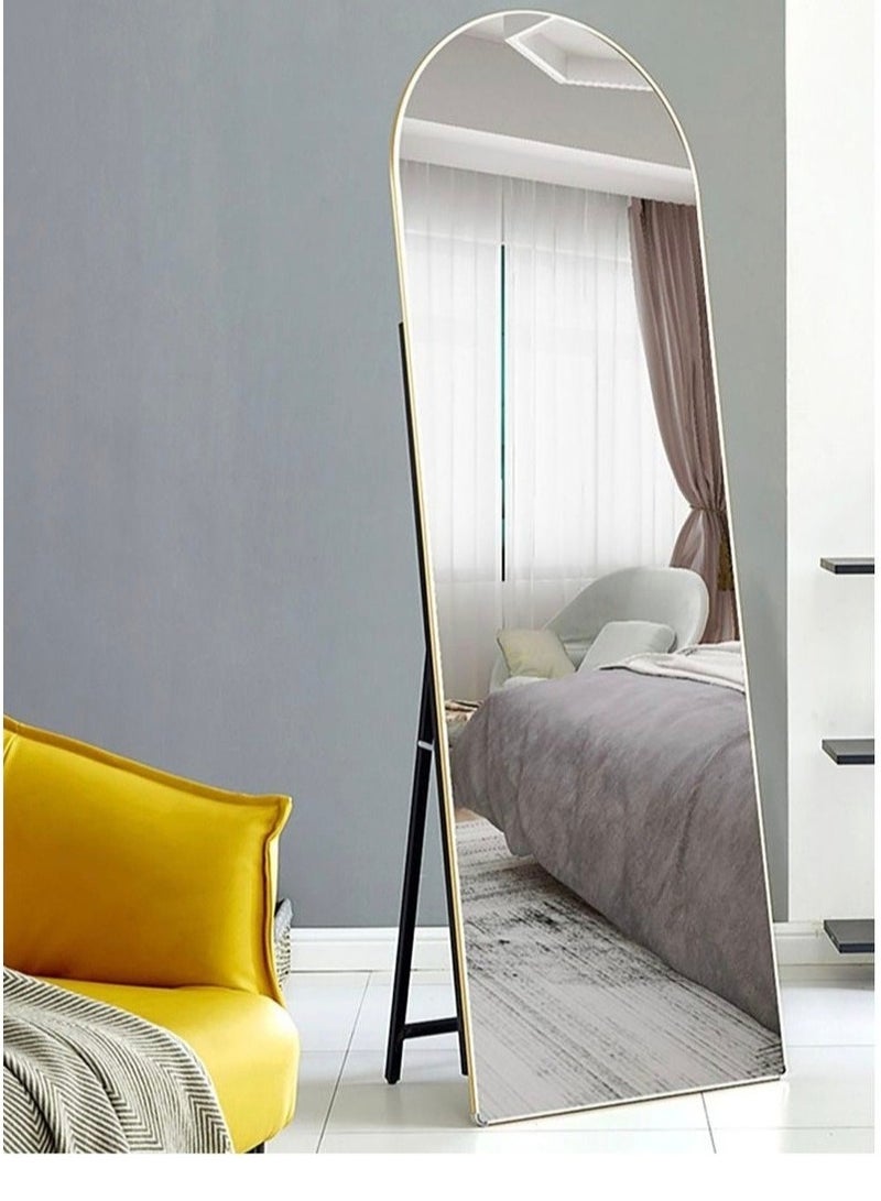 Full Length Mirror Arch Frame with Floor Stand Wrought Iron Full Length Mirror 60x180cm