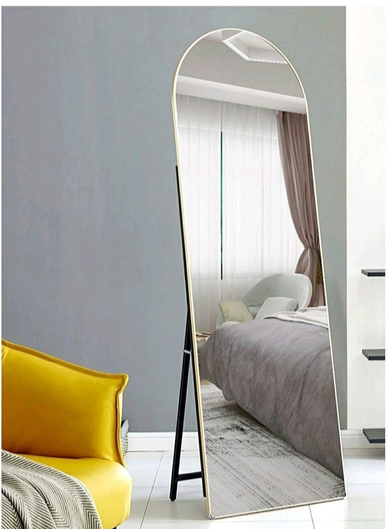 Full Length Mirror Arched Frame with Floor Stand Wrought Iron Full Length Mirror 65x180cm