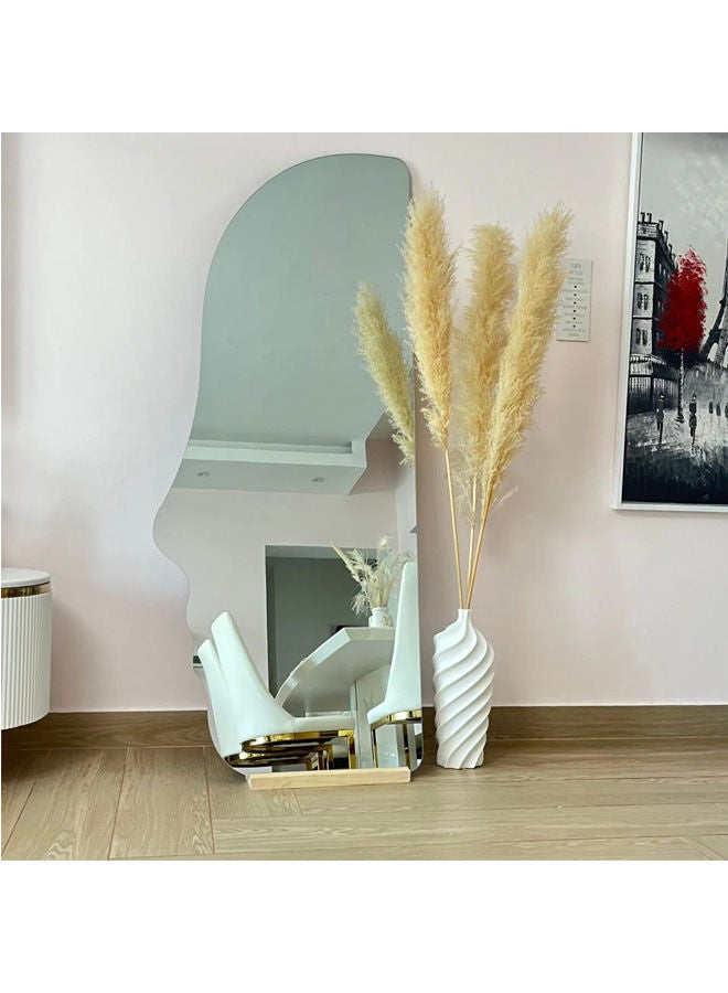 Side Face Shape Modern Make Up Mirror with Floor Stand for Bedroom and Bathroom 50x160cm