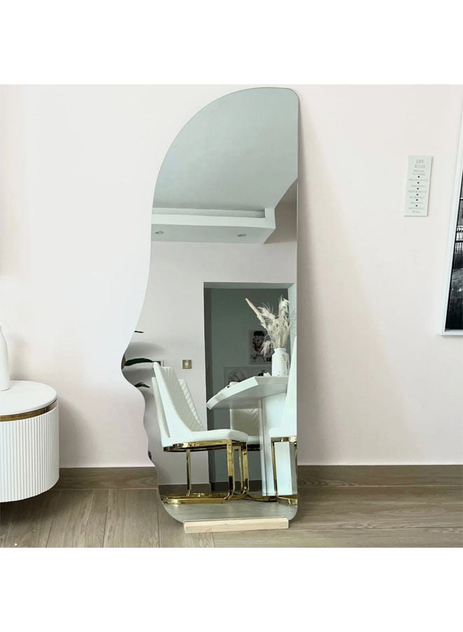 Side Face Shape Modern Make Up Mirror with Floor Stand for Bedroom and Bathroom 70x170cm